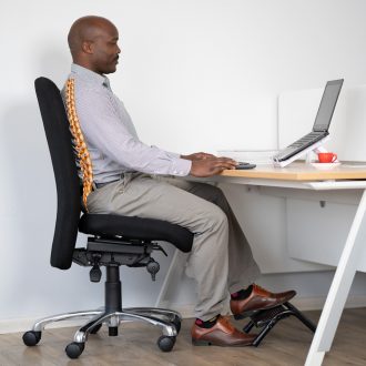 an ergonomic chair provides back pain relief