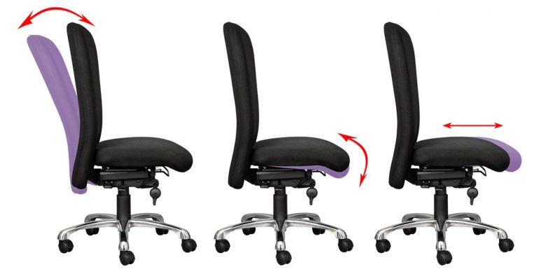 free-float swivel mechanism on heathrow orthopedic office chair