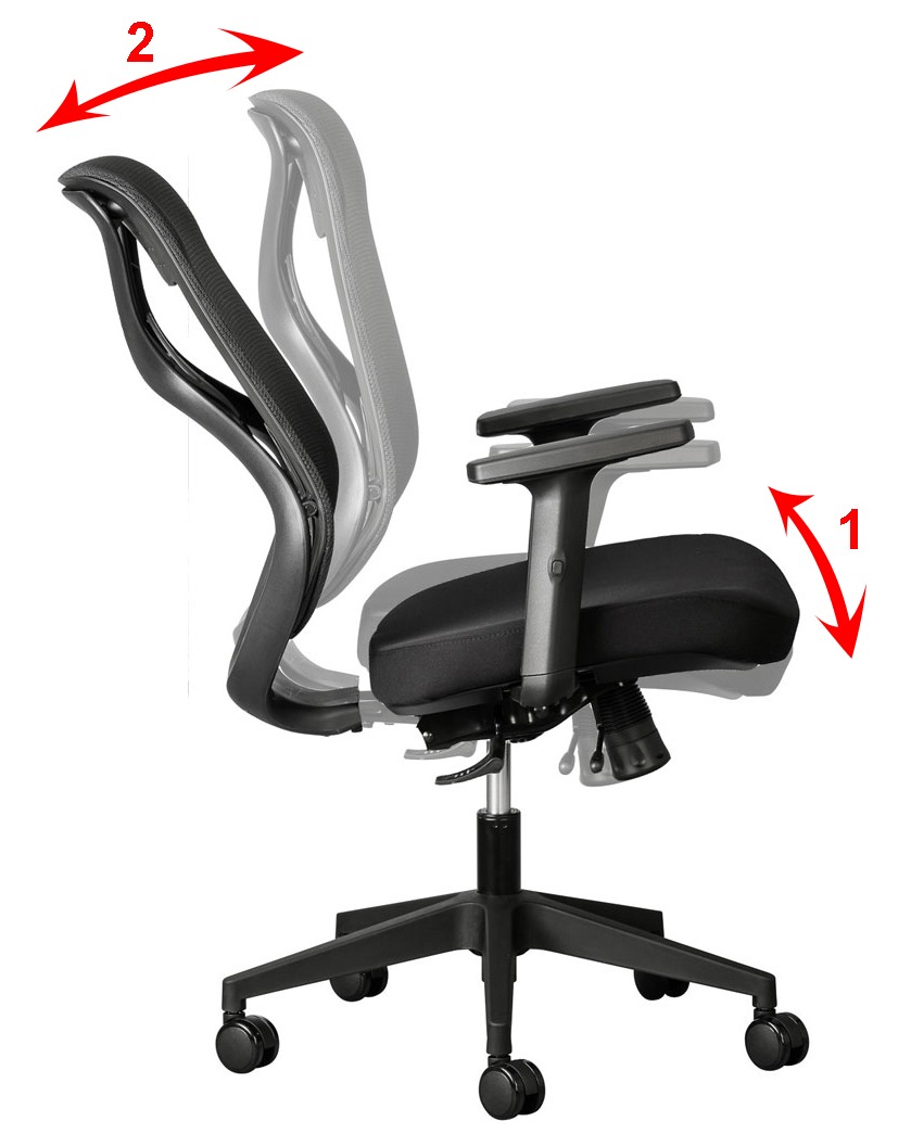 study chair with synchro swivel mechanism