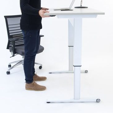 pneumatic sit/stand height adjustable desk