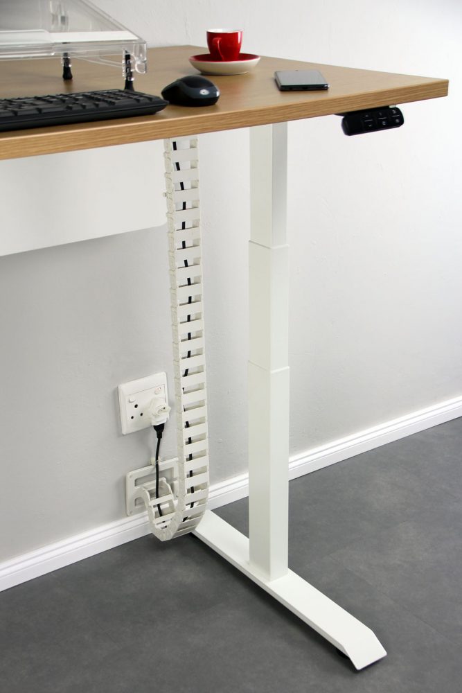 HiLo adjustable desk cable management system